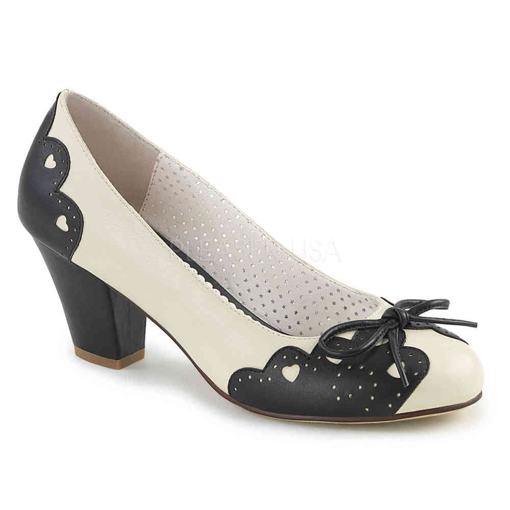 Pin Up Couture - WIGGLE-17 Pumps - Creme/Schwarz